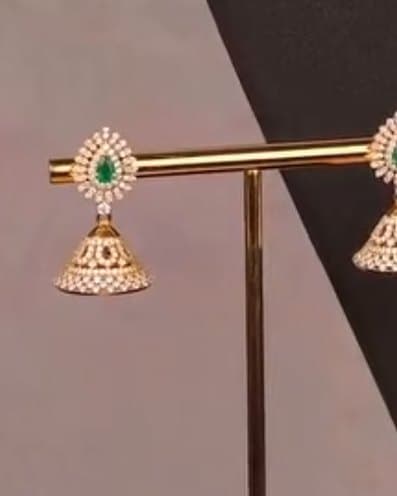 Emerald CZ jhumka
